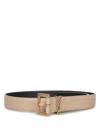 Saint Laurent Cassandre Belt With Square Buckle In Smooth Leather Accessories In Brown
