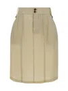 Saint Laurent Jupe Twill Bemberg Mini Skirt In Beige