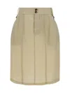 Saint Laurent Jupe Twill Bemberg Mini Skirt In Beige