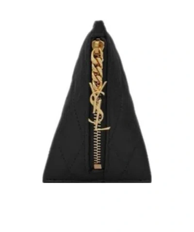 Saint Laurent Berlingo Quilted Charm Accessory In Black