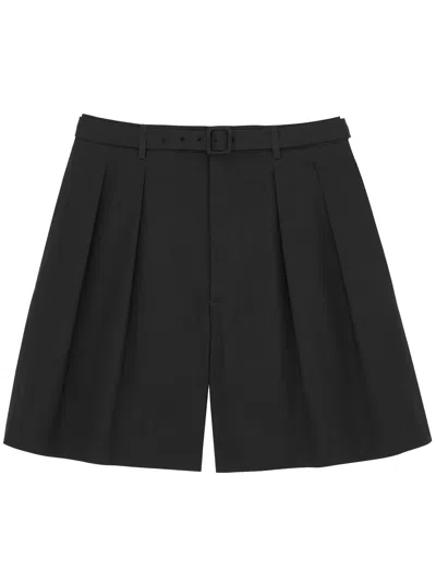 Saint Laurent Fit Black Cotton Bermuda Shorts