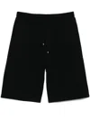 Saint Laurent Waist Drawstring Cotton Fleece Shorts In Black  