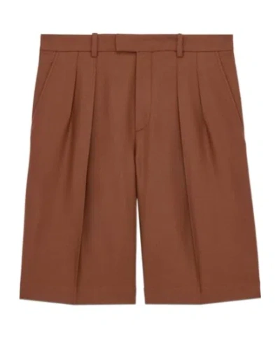 Saint Laurent Bermuda Shorts In Cashmere In Brown