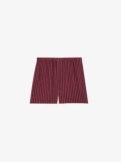 Saint Laurent Bermuda Striped Embroidery In Burgundy