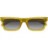 Saint Laurent Betty 54mm Polarized Rectangular Sunglasses In Yellow