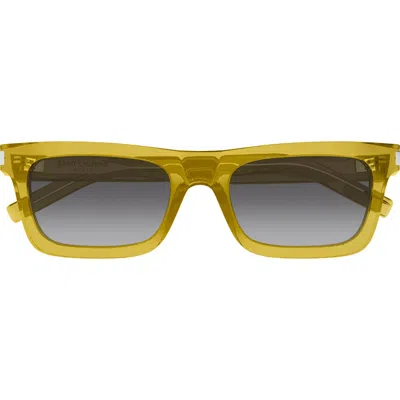 Saint Laurent Betty 54mm Polarized Rectangular Sunglasses In Yellow