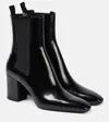 Saint Laurent Betty Lambskin Buckle Ankle Booties In Black