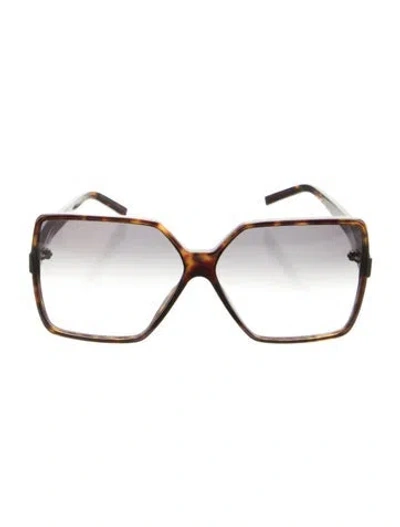Pre-owned Saint Laurent Betty Oversize Sunglasses In Brown
