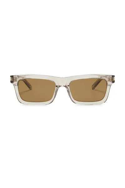 Saint Laurent Betty Sunglasses In Beige & Brown