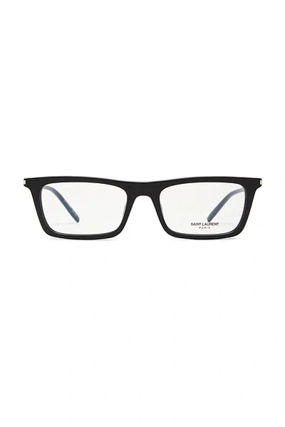 Saint Laurent Betty Thin Rectangular Optical Eyeglasses In Red