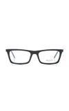 Saint Laurent Betty Thin Square-frame Acetate Glasses In Black