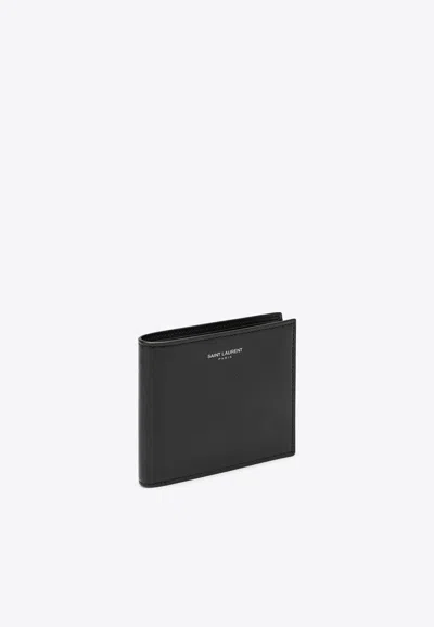 Saint Laurent Bi-fold Calf Leather Wallet In Black
