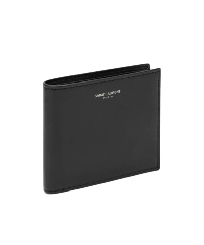 Saint Laurent Bi-fold Leather Wallet In Brown