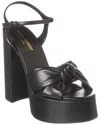 Saint Laurent Bianca 85 Leather Platform Sandal In Black