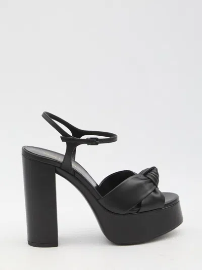 Saint Laurent Bianca Black Leather Sandals