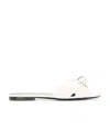 Saint Laurent Leather Slides In White