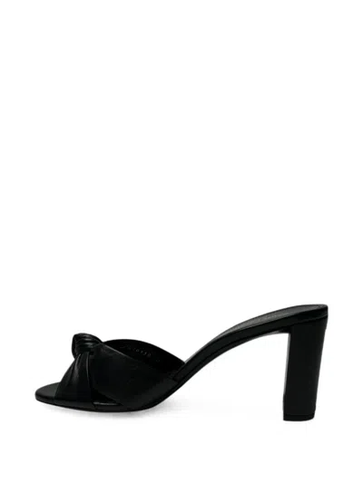 Pre-owned Saint Laurent Bianca Knotted Slide Sandals In Black