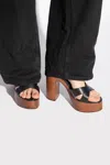 Saint Laurent Plateausandalen Bianca 85 Aus Leder In Black