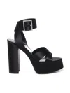 Saint Laurent Elegant Mini Satin Bianca Sandals With 12.5 Cm Heel Height In Black