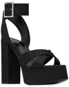 Saint Laurent Elegant Mini Satin Bianca Sandals With 12.5 Cm Heel Height In Black