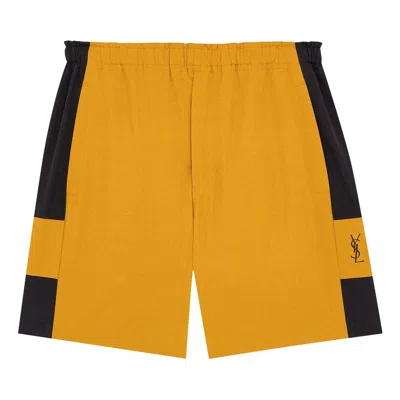Pre-owned Saint Laurent Bicolor Bermuda Shorts 'curry/noir' | Orange | Women's Size 38