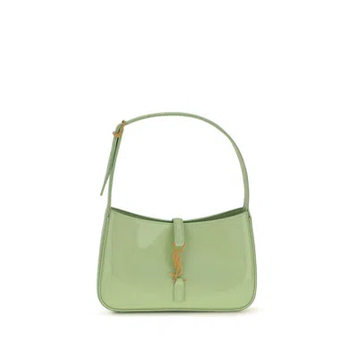 Saint Laurent Bicolor Calf Leather Bos Taurus Shoulder Bag In Green