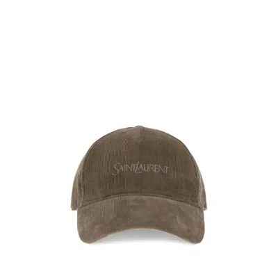 Saint Laurent Bicolor Cotton Cap (baseball Hat) In Green