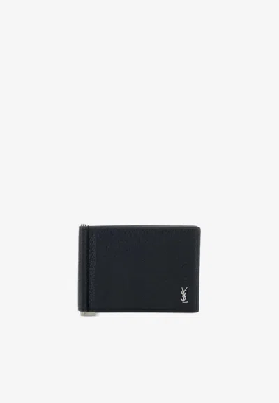 Saint Laurent Bi-fold Leather Wallet In Black