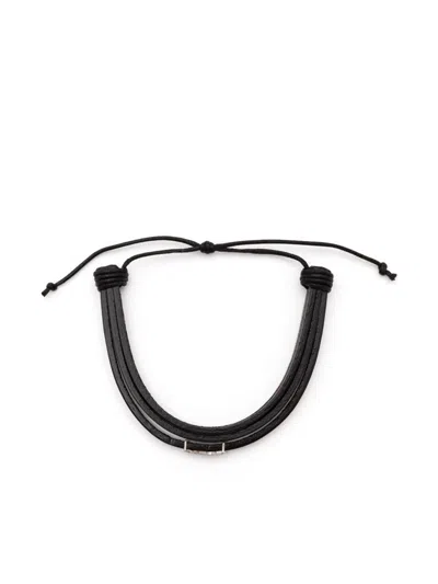 SAINT LAURENT SAINT LAURENT CASSANDRE LEATHER BRACELET