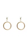 Saint Laurent Cassandre Pendant Hoop Earrings In Dore