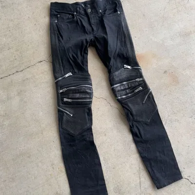 Pre-owned Saint Laurent Biker Denim In Black