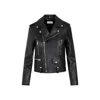 Saint Laurent Leather Jacket In Black