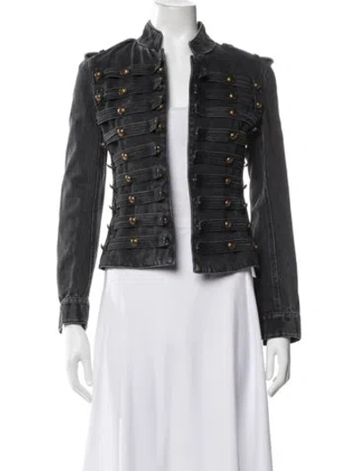 Pre-owned Saint Laurent Biker Jacket In Gray