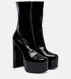 Saint Laurent Billy 95 Leather Platform Ankle Boots In Black