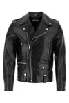 Saint Laurent Lamb Leather Jacket With Cupro Lining In Black