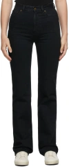 Saint Laurent Black 90s High-rise Bootcut Jeans In 1001 Black Stonewash
