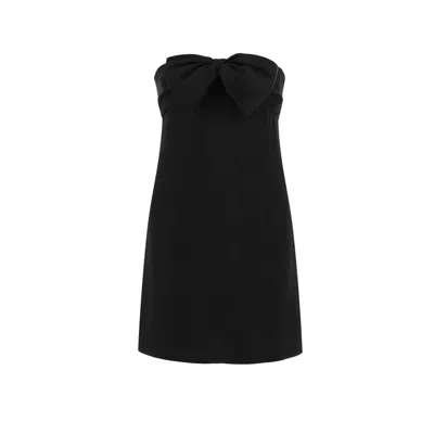SAINT LAURENT BLACK ACETATE CASUAL DRESS