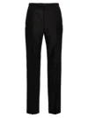Saint Laurent Pressed-crease Pleated Straight-leg Trousers In Nude