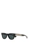Saint Laurent Black Acetate Sl 789 Sunglasses In Green