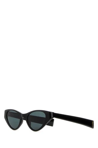 Saint Laurent Black Acetate Sl M144 Sunglasses In Brown
