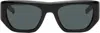 Saint Laurent '740' Rectangular Frame Sunglasses In 004 Black