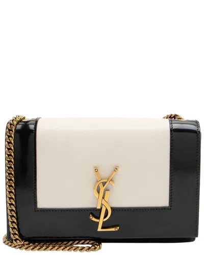Saint Laurent Black & White Leather & Patent Leather Bicolor Kate Small  Shoulder Bag (authentic Pre