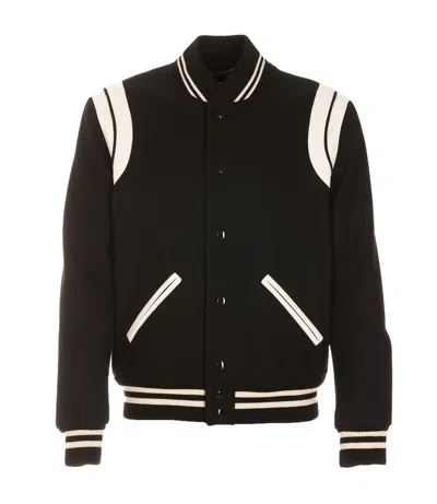 Saint Laurent Black And White Wool Casual Jacket