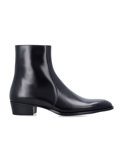SAINT LAURENT BLACK ANKLE BOOTS