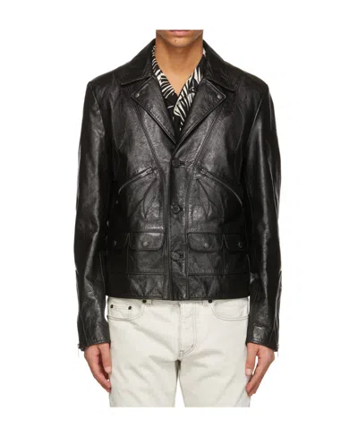 Saint Laurent Black Application Casual Jacket