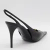 Saint Laurent Women Babylone Breteuil Open Back Pump In Smooth Leather In Black