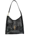 Saint Laurent Black Raffia Shopping Bag In Black