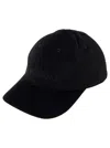 Saint Laurent Black Baseball Cap With Embossed Logo In Corduroy Man In Multicolor