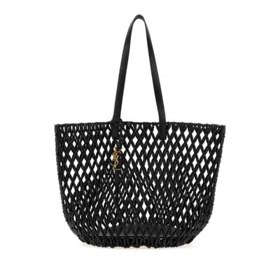 Saint Laurent Black Beads Shopping Bag Neronero Borse A Mano