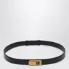 Saint Laurent Charniere Buckle Leather Belt In Black